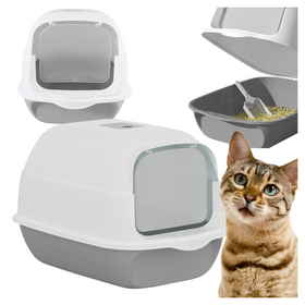 Duża kryta kuweta dla kota z otwieranym wiekiem – łatwe sprzątanie i wygoda 