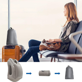 DA413A POMPOWANA PODUSZKA PODRÓŻNA SZARA