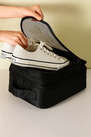 Torba na buty podróżna organizer – wodoodporna, kompaktowa, z uchwytem i zamkiem czarna