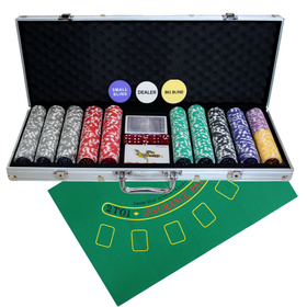Zestaw do Gry w POKERA 500 żetonów z Nominałem w Walizce Karty
