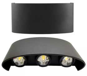 Lampa elewacyjna LED kinkiet IP54 – 6 punktów światła, 4000K, czarna