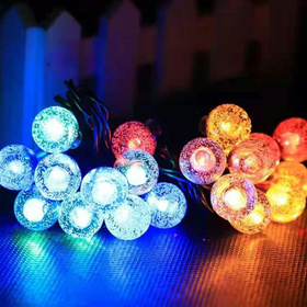 Ogrodowa GIRLANDA Solarna 20x LED 485 cm RGB czarna ZD69E