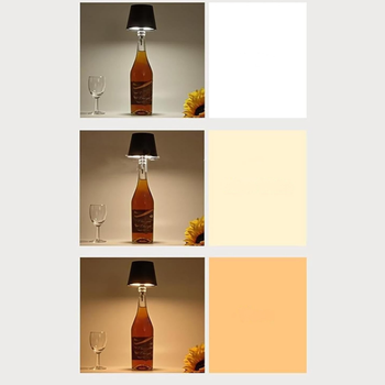 Bezprzewodowa lampka nocna LED – 3 barwy światła, dotykowa, USB-C  czarna