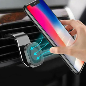 Magnetyczny UCHWYT na Telefon montowany na Kratkę Nawiewu Auta czarny AP21
