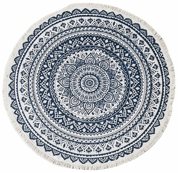 Dekoracyjny DYWANIK Podłogowy BOHO okrągły chodnik 90cm AG491F