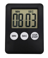 Elektroniczny minutnik kuchenny z magnesem – timer z wyświetlaczem LCD czarny AG674