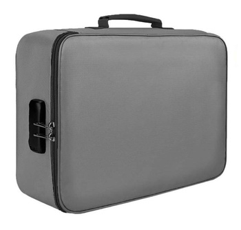 Zamykany ORGANIZER na dokumenty etui z szyfrem 37x27x10,5cm szary TR12C
