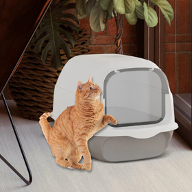 Duża kryta kuweta dla kota z otwieranym wiekiem – łatwe sprzątanie i wygoda 