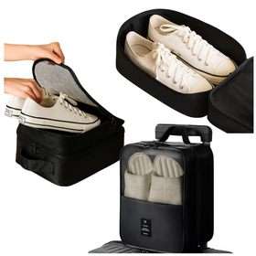 Torba na buty podróżna organizer – wodoodporna, kompaktowa, z uchwytem i zamkiem czarna