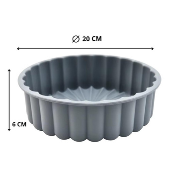 Silikonowa foremka do pieczenia 20 cm, nieprzywierająca, odporna na temperatury, łatwa do czyszczenia DA369