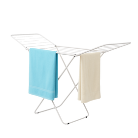 Stojąca suszarka na pranie stalowa składana 11,5 m – biała, balkonowa