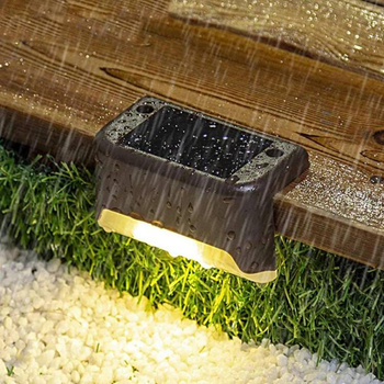Zestaw LAMP Solarnych schodowych 4 lampy LED IP65 czarne ZD53C
