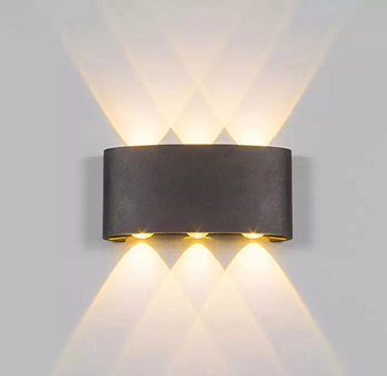 Lampa elewacyjna LED kinkiet IP54 – 6 punktów światła, 4000K, czarna