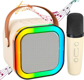 Przenośny zestaw karaoke Bluetooth z 2 mikrofonami i LED RGB – Magic Voice