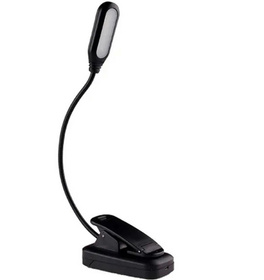 Zaczepiana LAMPKA LED z Klipsem do czytania 18cm czarna ZD108