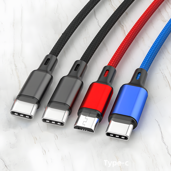 Uniwersalny kabel 4w1 1,2 m – USB-C, micro-USB, Lightning, szybkie ładowanie i transmisja danych
