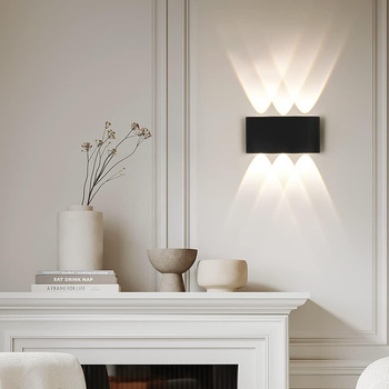 Lampa elewacyjna LED kinkiet IP54 – 6 punktów światła, 4000K, czarna