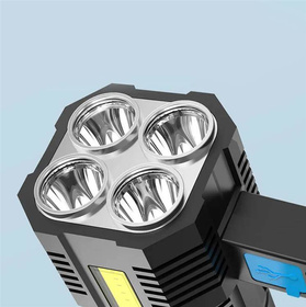 Latarka taktyczna LED COB + 4x T6, 1000 lm, akumulator USB, wodoodporna IPX4 