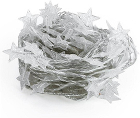 Lampki choinkowe LED 3 m 20 gwiazdek – ciepłe światło, zasilanie na baterie, dekoracja świąteczna