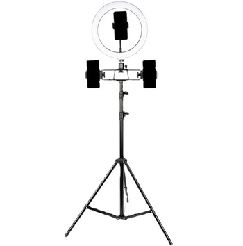 Zestaw Oświetleniowy do Selfie lampa pierścieniowa Led RGB + tripod + pilot 210cm ZD67D