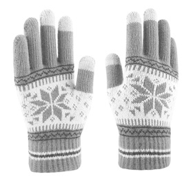 RĘKAWICZKI Dotykowe do obsługi smartfona wzór gwiazda szare BQ19S