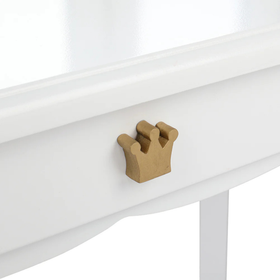 Toaletka dla dziewczynki White Dream drewniana z lustrem i taboretem drewniana z lustrem i taboretem