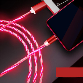 Magnetyczny KABEL do Telefonu USB-CMICRO Podświetlenie LED 100cm czerwony KK21W