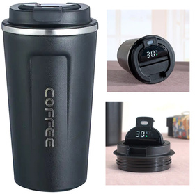Kubek termiczny ze stali nierdzewnej COFFEE 510ml LCD czarny AG369G