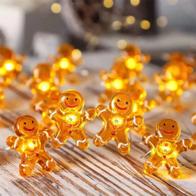 Lampki choinkowe świąteczne gingerbread man girlanda LED 2m piernikowe ludki 20 diod