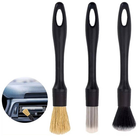 PĘDZLE do czyszczenia wnętrza samochodu 3 sztuki 22cm czarne DA31A 