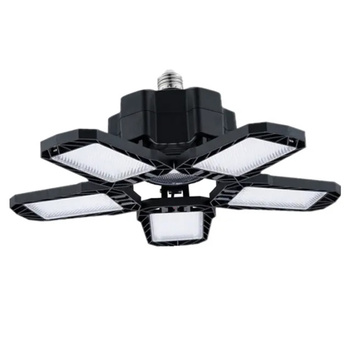 Składana lampa sufitowa LED 125 diod E27, regulowane ramiona, energooszczędne oświetlenie, czarna
