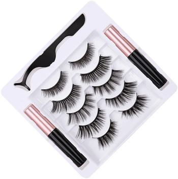 RZĘSY Magnetyczne 5 par + pęseta + eyeliner x 2 9x03mm AG851A