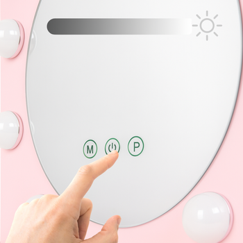 Toaletka dla dziewczynki z lustrem i podświetleniem różowa Pink Dream LED z taboretem