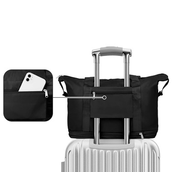 Torba podróżna z rozkładanym dnem - pojemna, lekka i wygodna w podróży czarna DA80A