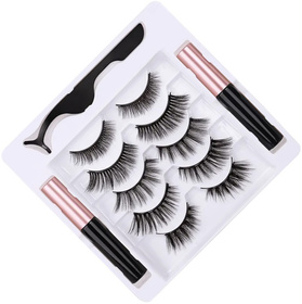 RZĘSY Magnetyczne 5 par + pęseta + eyeliner x 2 9x03mm AG851A
