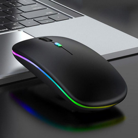 Bezprzewodowa  MYSZ Optyczna z podświetleniem LED RGB czarna AK211A