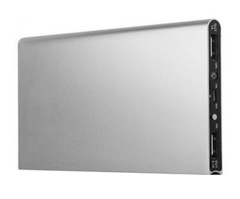 POWERBANK 20000mAh 3,7V zapasowa bateria SLIM + latarka LED srebrny US13B