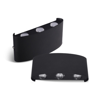 Lampa elewacyjna LED kinkiet IP54 – 6 punktów światła, 4000K, czarna