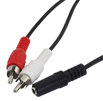 KABEL PRZEJŚCIÓWKA wejście JACK 3,5 na 2xRCA do przesyłu sygnału AUDO AK267