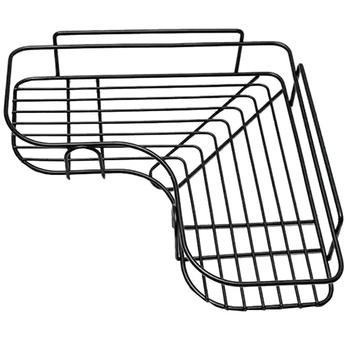 Narożna Półka Łazienkowa na kosmetyki zawieszana na ścianę 36x12x6cm czarna