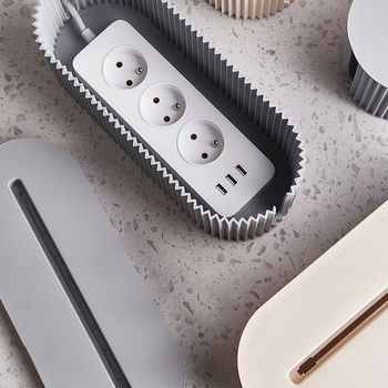 DA444 ORGANIZER PUDEŁKO NA KABLE SZARY