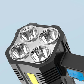 Latarka taktyczna LED COB + 4x T6, 1000 lm, akumulator USB, wodoodporna IPX4 