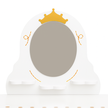 Toaletka dla dziewczynki biała WhiteDream STAR z lustrem i taboretem