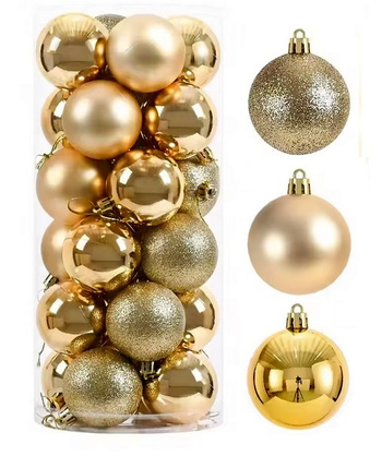 Bombki choinkowe złote 4cm nietłukące zestaw 20 szt mat połysk brokat