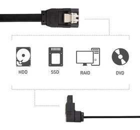 KABEL Kątowy w standardzie SATA III-SATA III 40 cm czarny AK121A