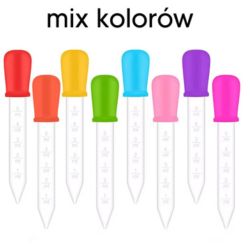 PIPETA z pompką i podziałką 5ml 12cm mix kolorów DA146