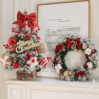 Sztuczna choinka 45 cm z lampkami LED i ozdobami – mini choinka świąteczna