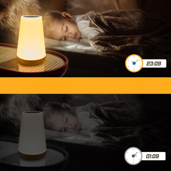 Lampka nocna LED RGB dotykowa z pilotem – bezprzewodowa, dla dziecka