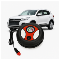 Kompresor Samochodowy 12V w Kształcie Koła, Zestaw Końcówek, Manometr, 260 PSI