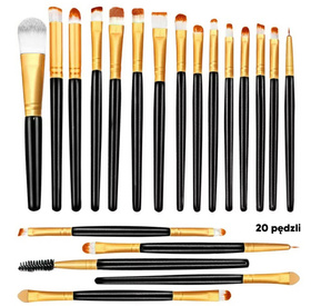 DA178 ZESTAW PĘDZLI DO MAKIJAŻU 20szt